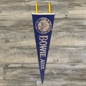 Vintage 1940s Bowie Arizona Home On The Range Motel Souvenir Pennant Western